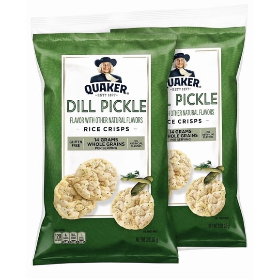 2 - Quaker Dill Pickle Rice Crisps, Gluten Free, 3.03 oz (2 Pack)