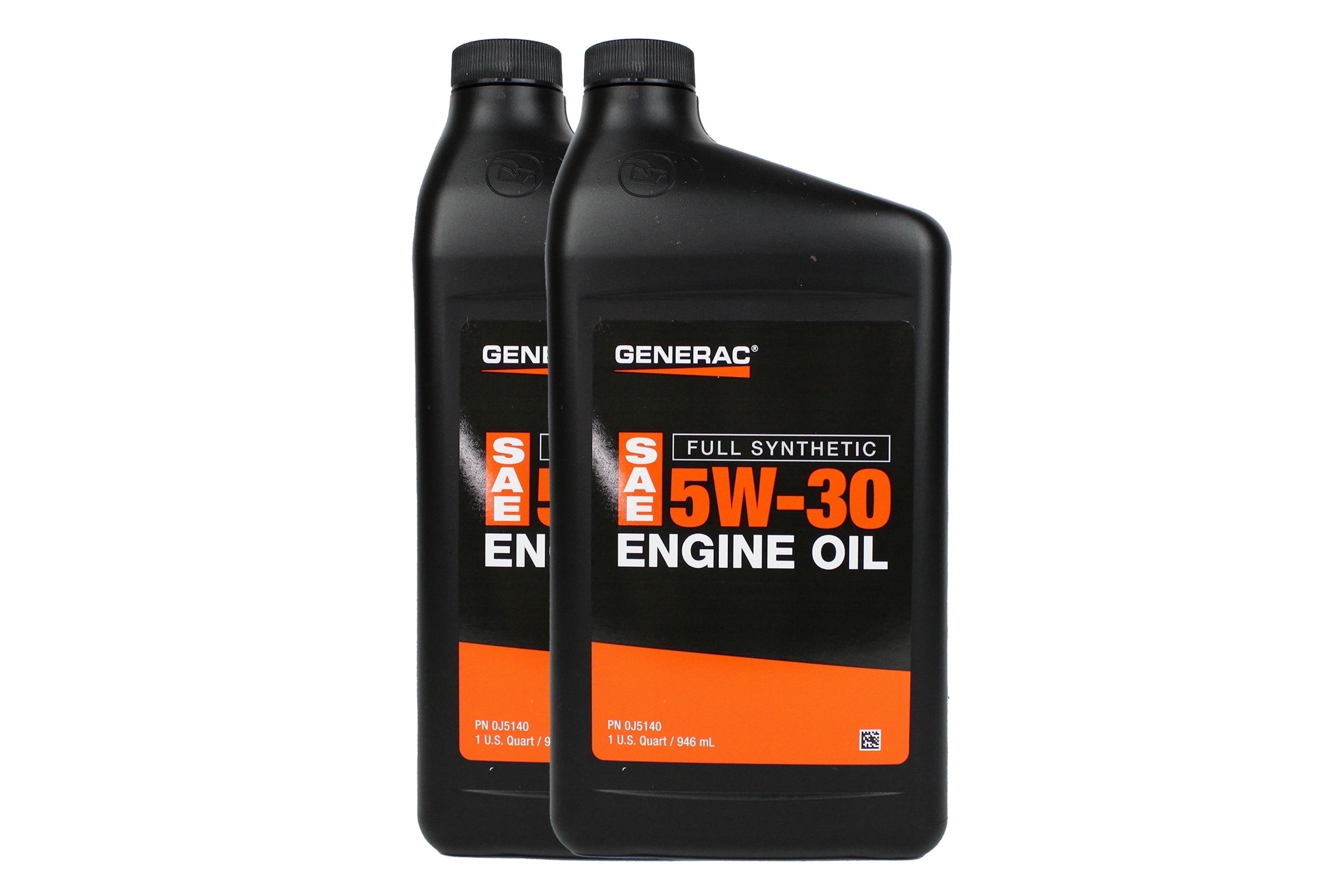 2-Quart Generac Full Synthetic Motor Oil 5W-30 SN | Outstanding Viscosity Stability, Superior Engine Protection, Reduces Friction, Prevents Sludge | Extended Engine Life| API SN Certified