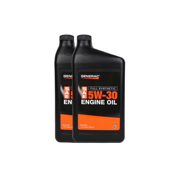 2-Quart Generac Full Synthetic Motor Oil 5W-30 SN | Outstanding Viscosity Stability, Superior Engine Protection, Reduces Friction, Prevents Sludge | Extended Engine Life| API SN Certified