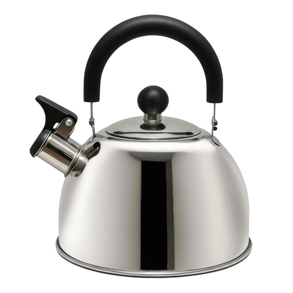 2 Quart Whistling Tea Kettle  Stainless Steel Stovetop For Gas & Induction Tops Classic Whistle Spout Cool-touch Handle Safe Pouring - Kitchen Dorm