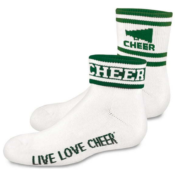 2" Quarter Sock With Meg, Cheer, & Stripe Dark Gre