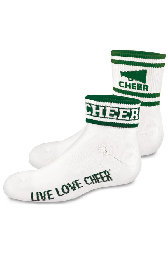 2" Quarter Sock With Meg, Cheer, & Stripe Dark Gre
