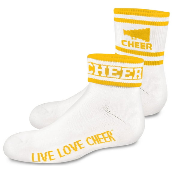 2" Quarter Sock With Meg, Cheer, & Stripe Gold You