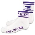 thumbnail image 1 of 2" Quarter Sock With Meg, Cheer, & Stripe Purple A, 1 of 1