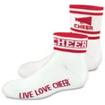 thumbnail image 1 of 2" Quarter Sock With Meg, Cheer, & Stripe Red Yout, 1 of 1