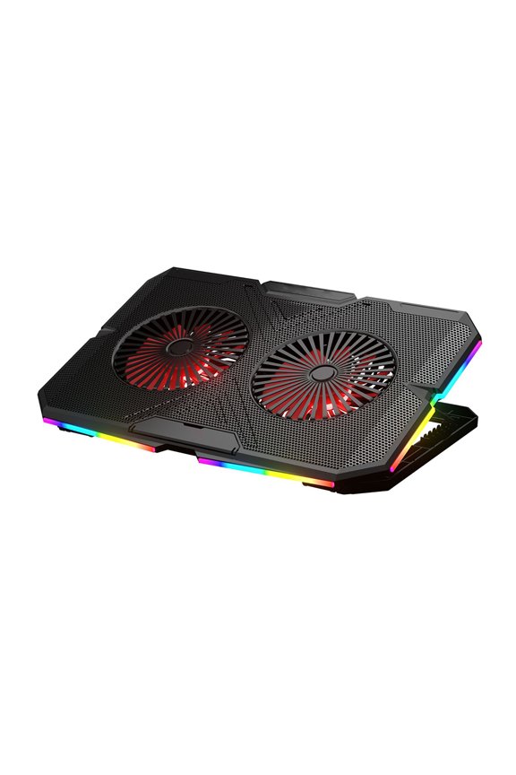 2 Quiet Fans Notebook Cooler Ergonomic Ventilated Base for 11-18 Inch Laptops