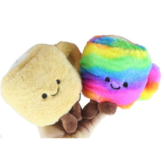 2 RANDOM Coffee Cup Plush Toy - Cute Latte Stuffed Animals - Adorable Cafe Decor Theme Gift Coffee Art (2 Random Styles)