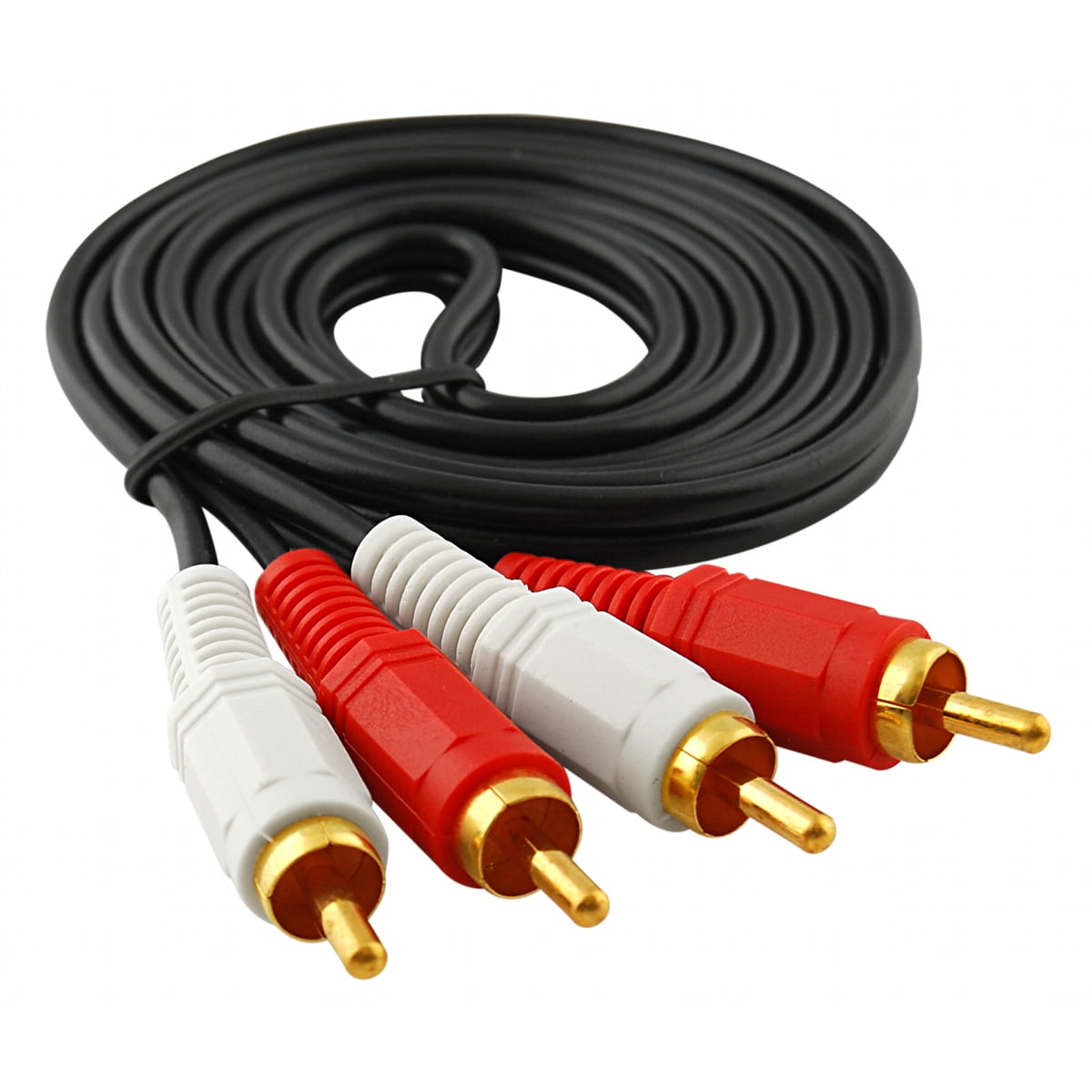 2-RCA Analog Stereo Audio Cable 2-RCA Male to 2-RCA Male, 5ft - Walmart.com
