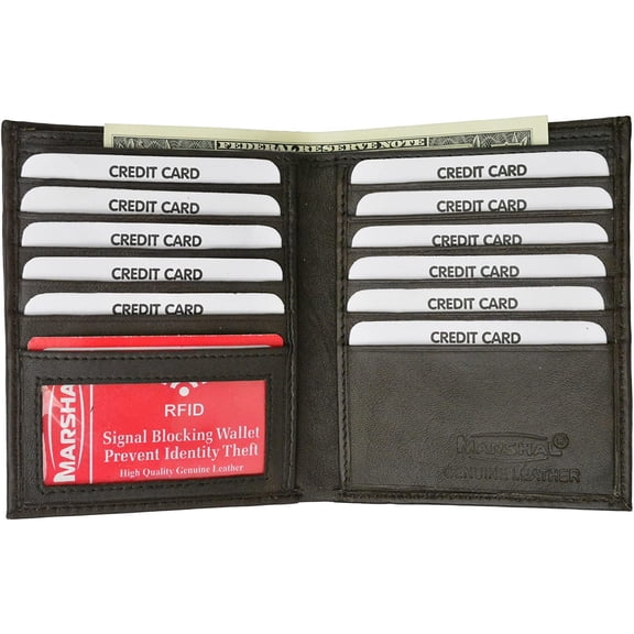 2 RFID Blocking Leather Wallets for Men - Excellent Travel Bifold - Credit Card Protector - RFID Blocking Hipster Wallets for Man Brown