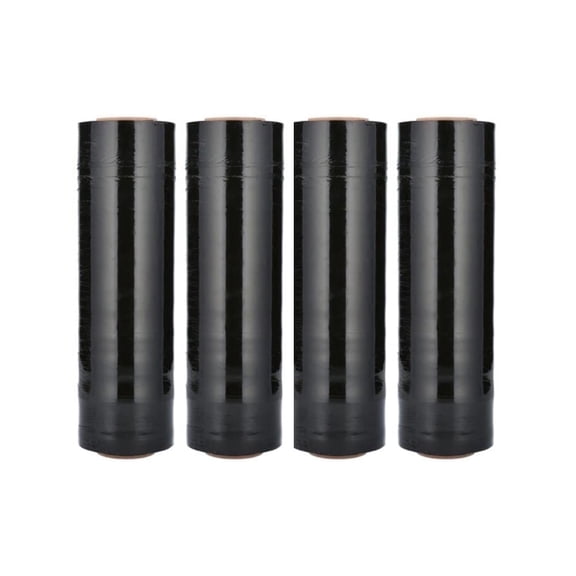 MMBM Black Machine Stretch Film 20" x 5000' 90 Gauge 2 Rolls Strong Shrink Wrap for Industrial Packing and Storage