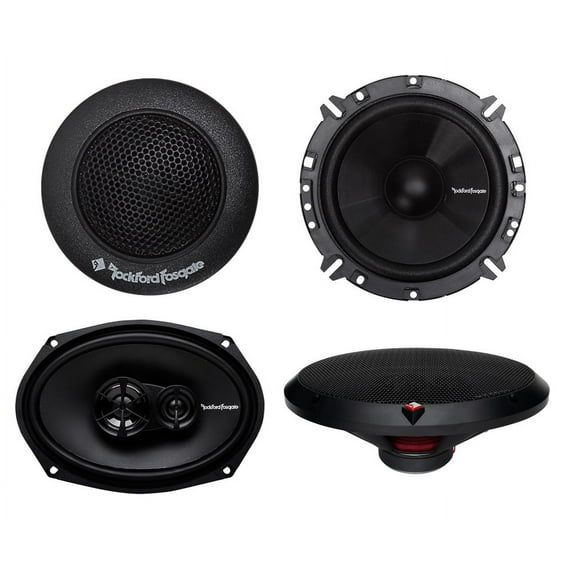 2) ROCKFORD FOSGATE R165-S 6.5" 80W 2-Way + 2) R169X3 6x9" 130W 3 Way Speakers