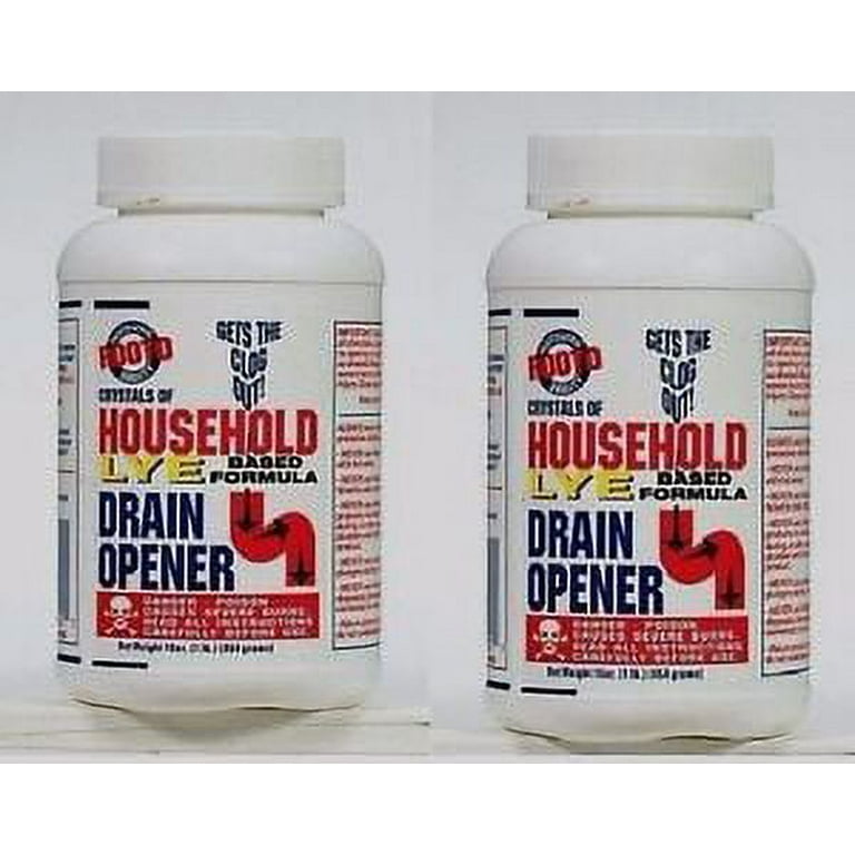 2 - ROOTO 100% Lye Drain Opener Crystals of Household Sinks Tubs 1030 16 oz  NEW - Walmart.com
