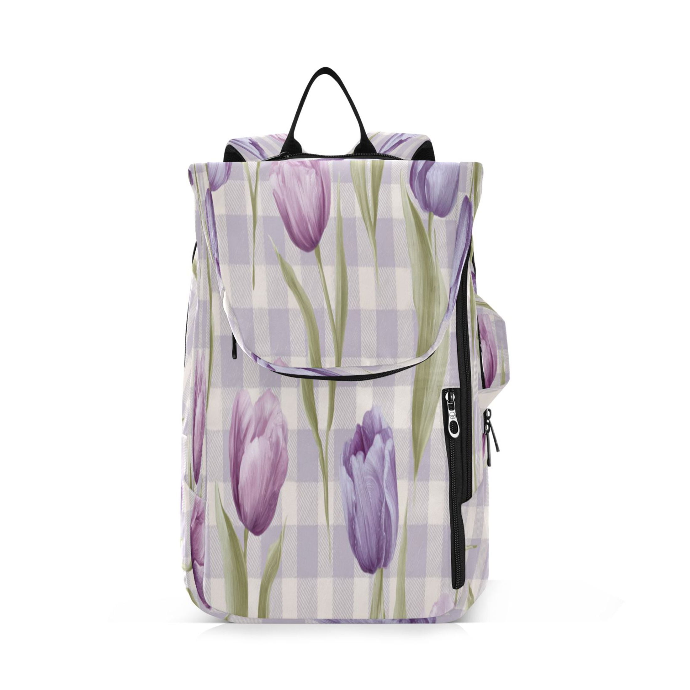 2 Racquet Holder Tennis Backpack Tennis Racket Covers Gym Bags Beautiful Pinkish-purple Tulips