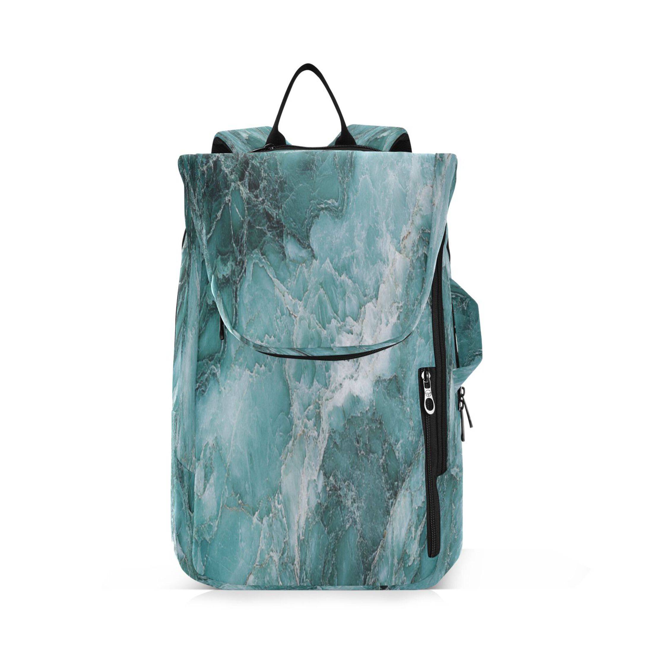 2 Racquet Holder Tennis Backpack Tennis Racket Covers Gym Bags Blue Green Marble Grain
