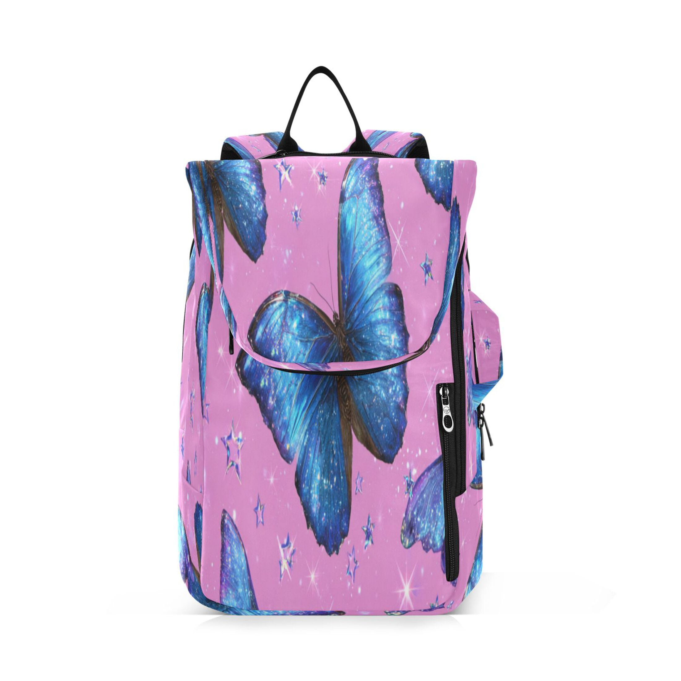 2 Racquet Holder Tennis Backpack Tennis Racket Covers Gym Bags Blue Morpho Butterflies