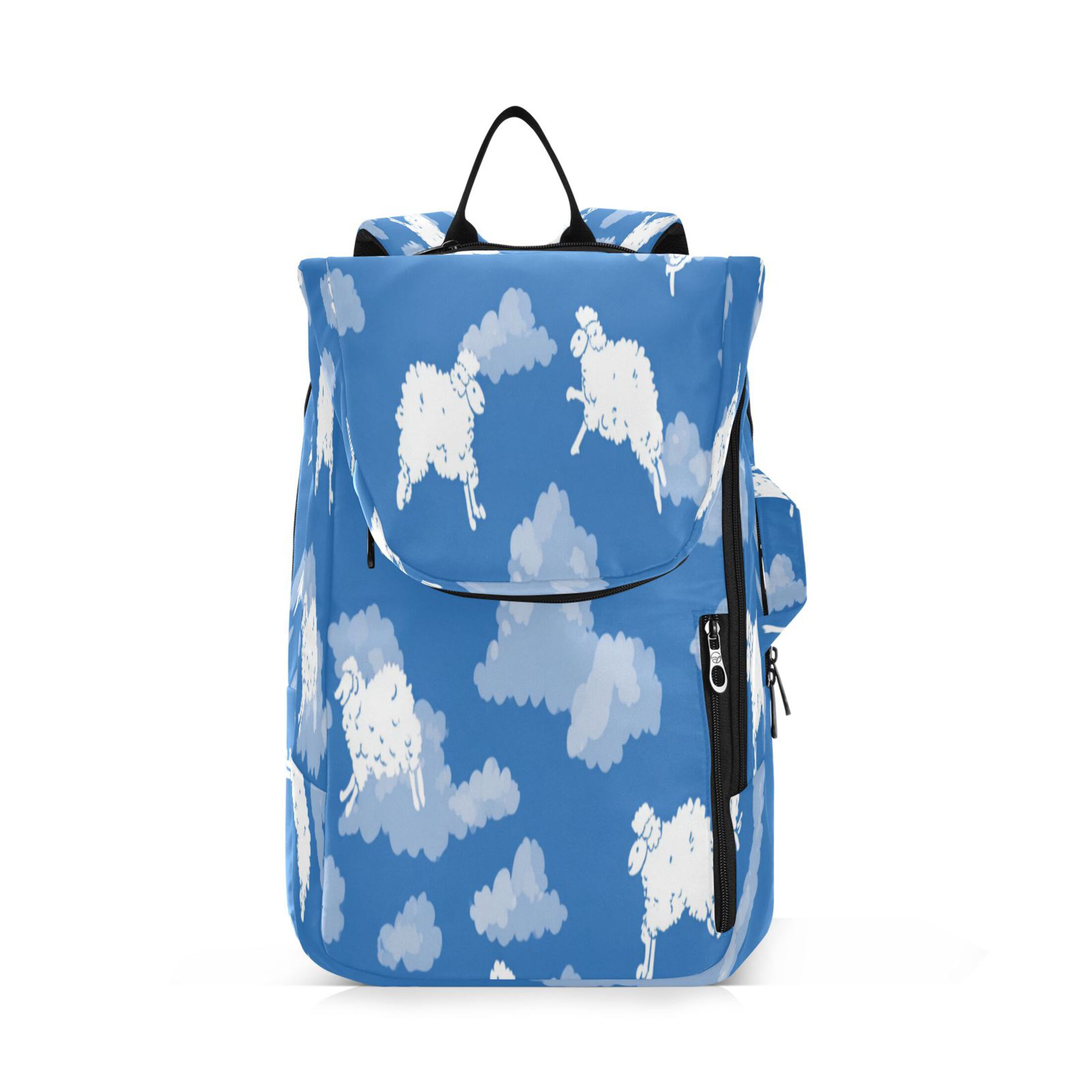 2 Racquet Holder Tennis Backpack Tennis Racket Covers Gym Bags Cartoon-style White Sheep