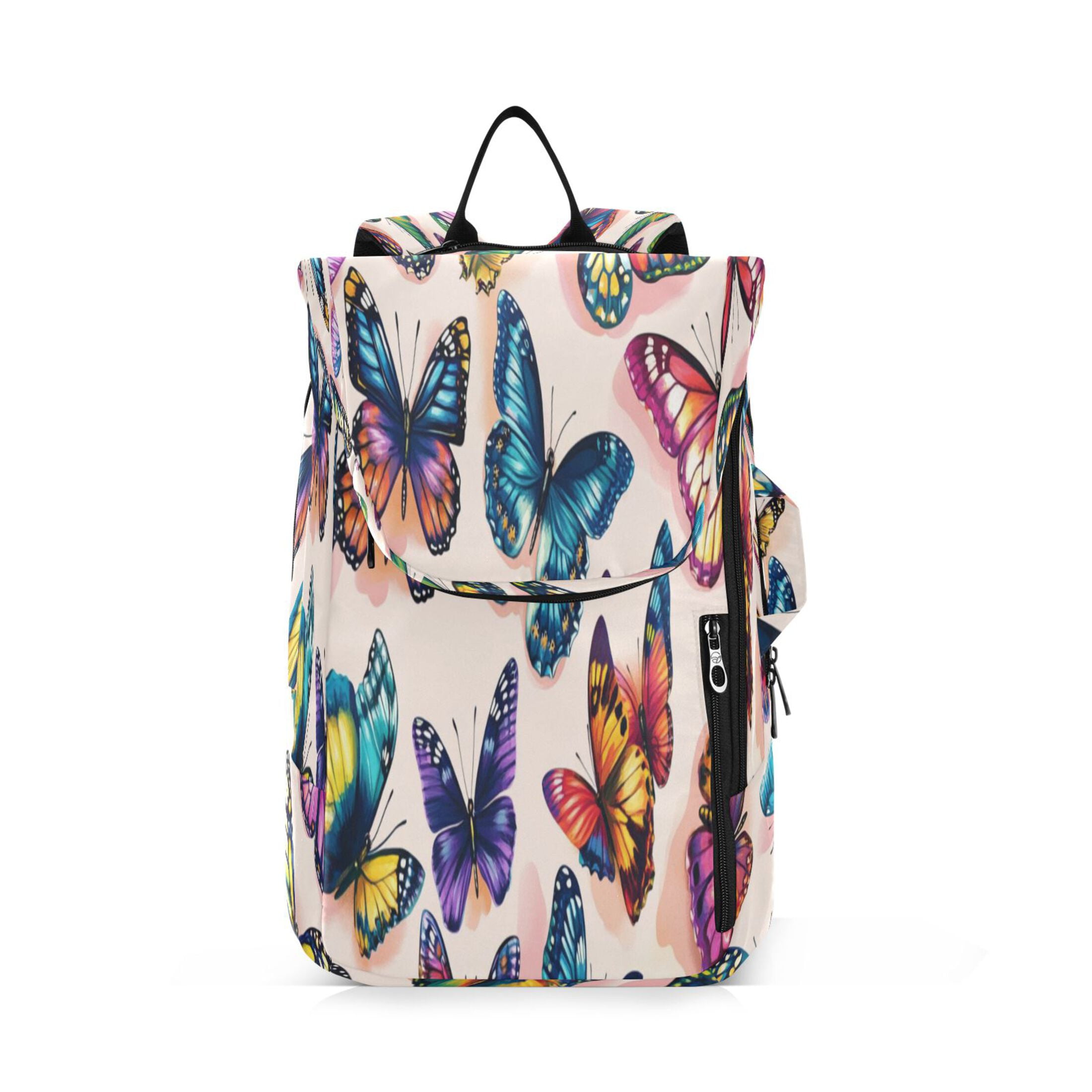 2 Racquet Holder Tennis Backpack Tennis Racket Covers Gym Bags Colorful Beautiful Butterflies