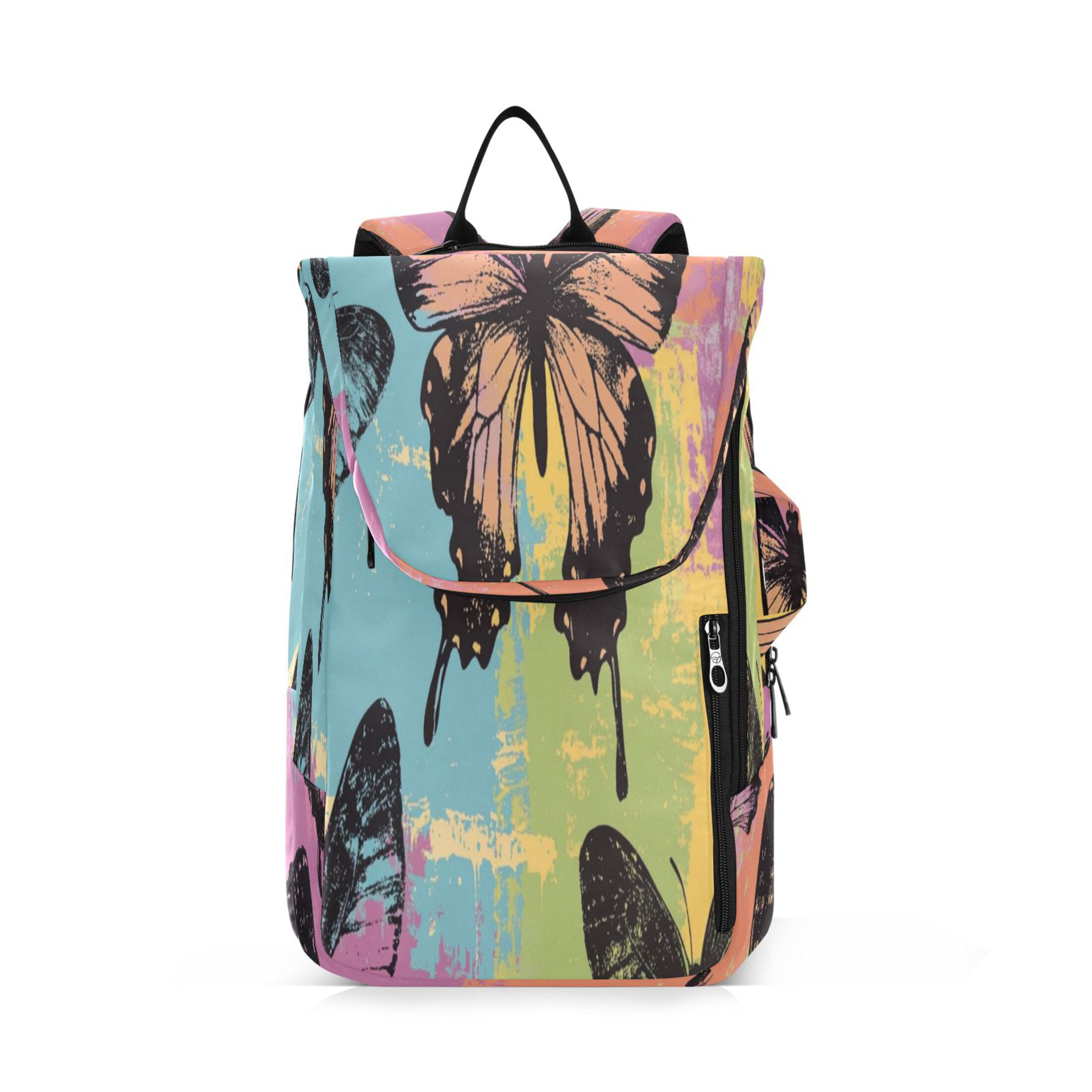 2 Racquet Holder Tennis Backpack Tennis Racket Covers Gym Bags Colorful Ink Butterfly