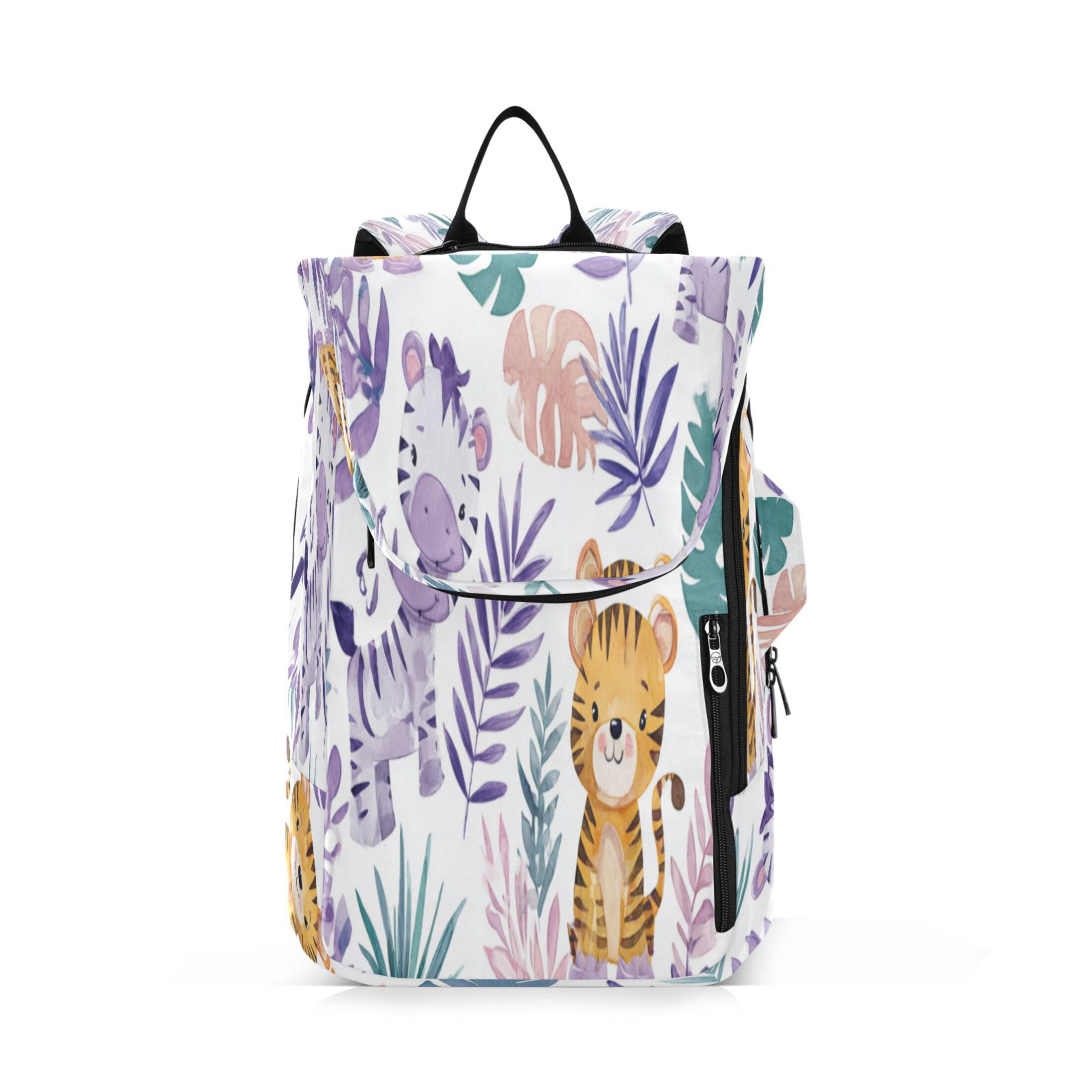 2 Racquet Holder Tennis Backpack Tennis Racket Covers Gym Bags Cute Baby Tigers and Zebras