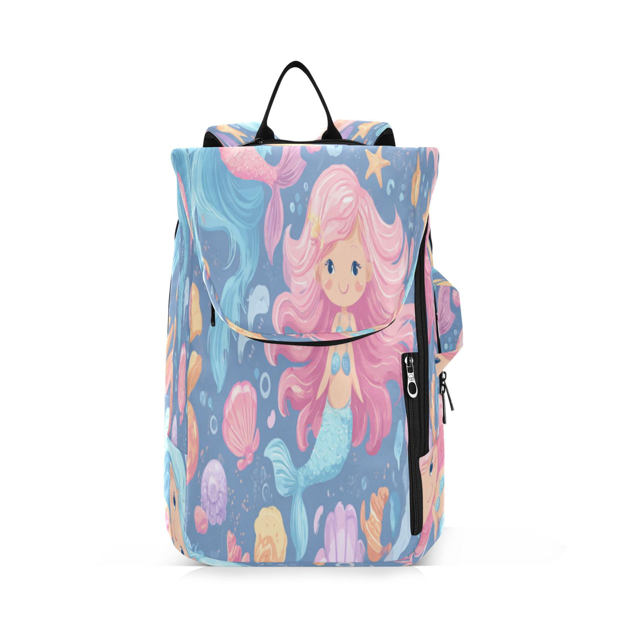 2 Racquet Holder Tennis Backpack Tennis Racket Covers Gym Bags Cute Little Mermaids