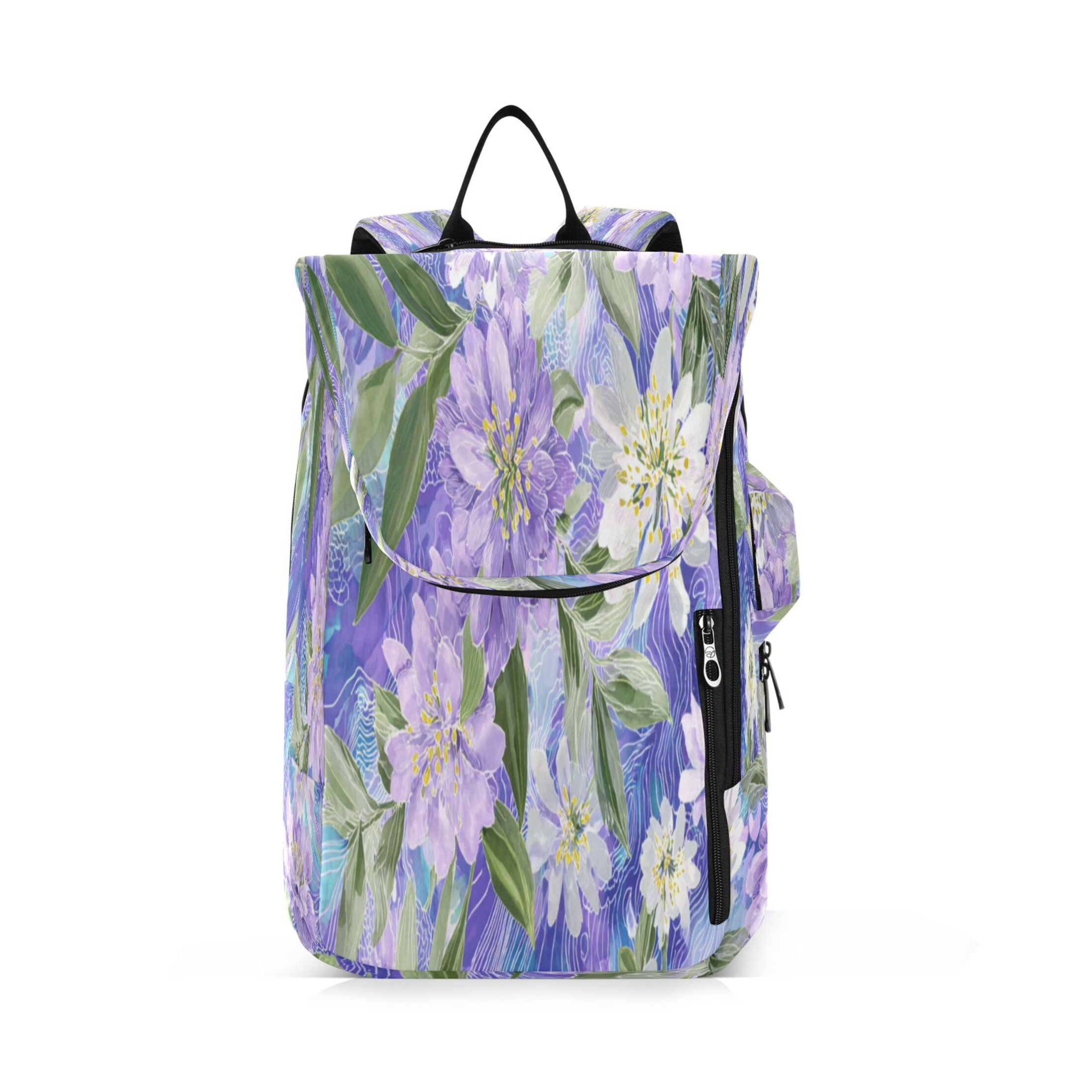 2 Racquet Holder Tennis Backpack Tennis Racket Covers Gym Bags Elegant Purple Daffodil Pattern