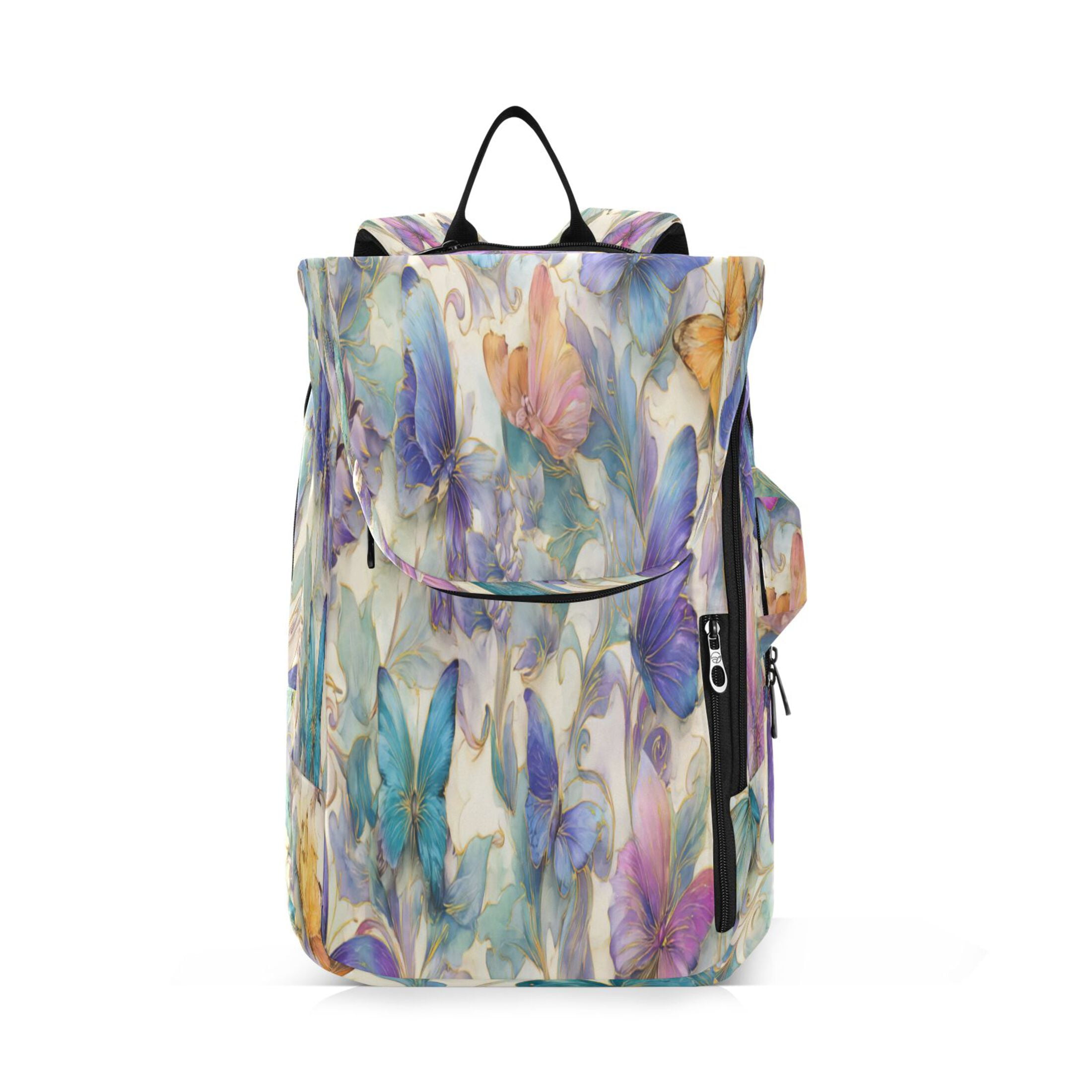2 Racquet Holder Tennis Backpack Tennis Racket Covers Gym Bags Elegant Watercolor Butterfly Painting