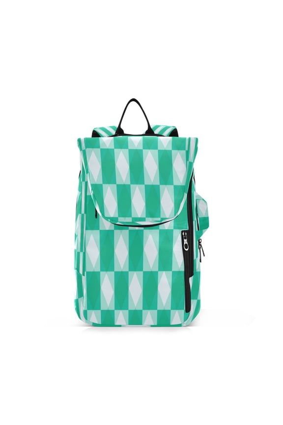 2 Racquet Holder Tennis Backpack Tennis Racket Covers Gym Bags Emerald Green Squares