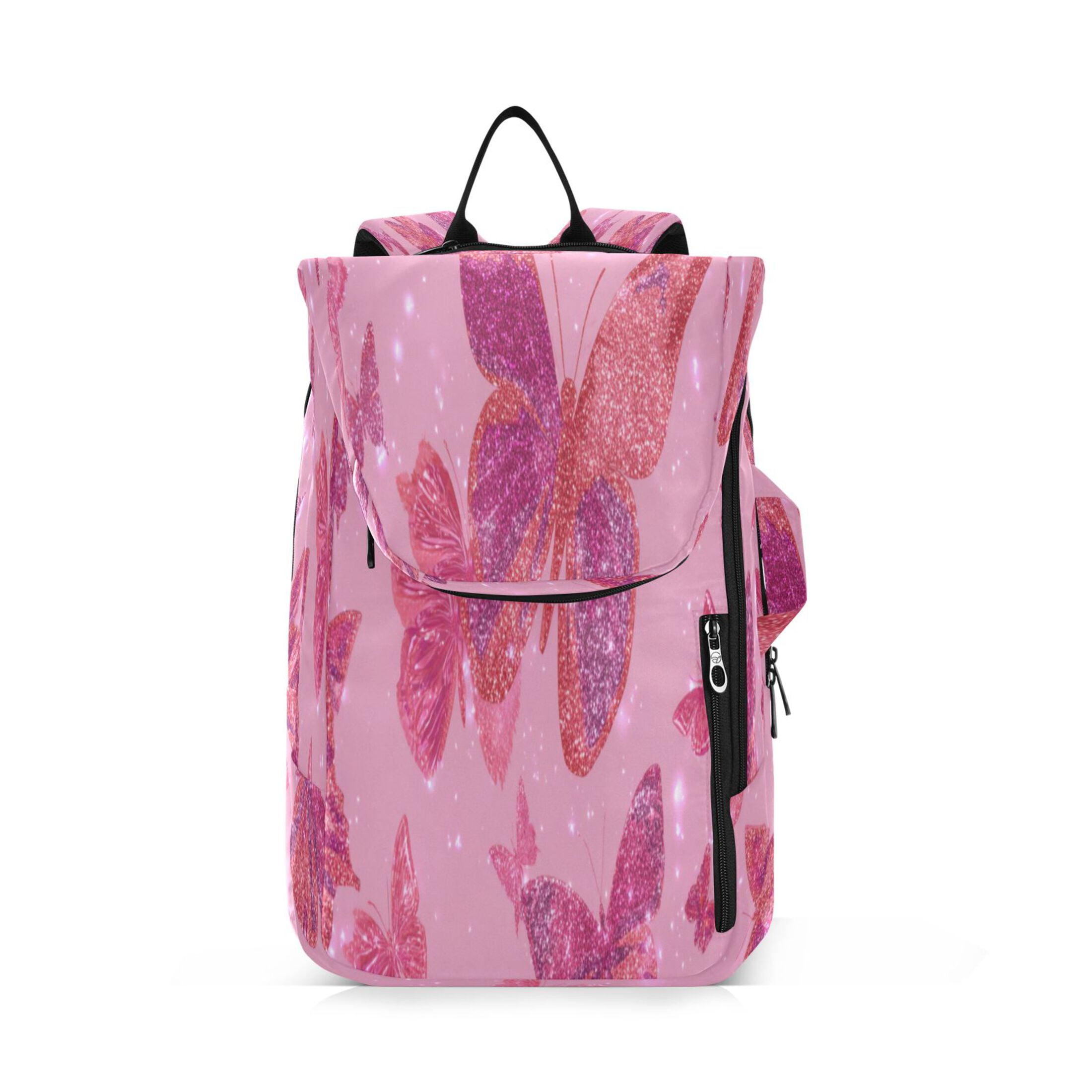 2 Racquet Holder Tennis Backpack Tennis Racket Covers Gym Bags Glittering Sequin Butterfly