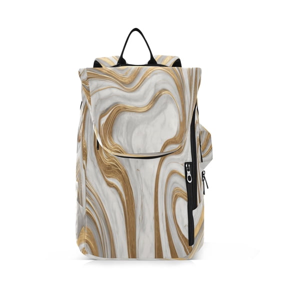 2 Racquet Holder Tennis Backpack Tennis Racket Covers Gym Bags Gold and White Marble