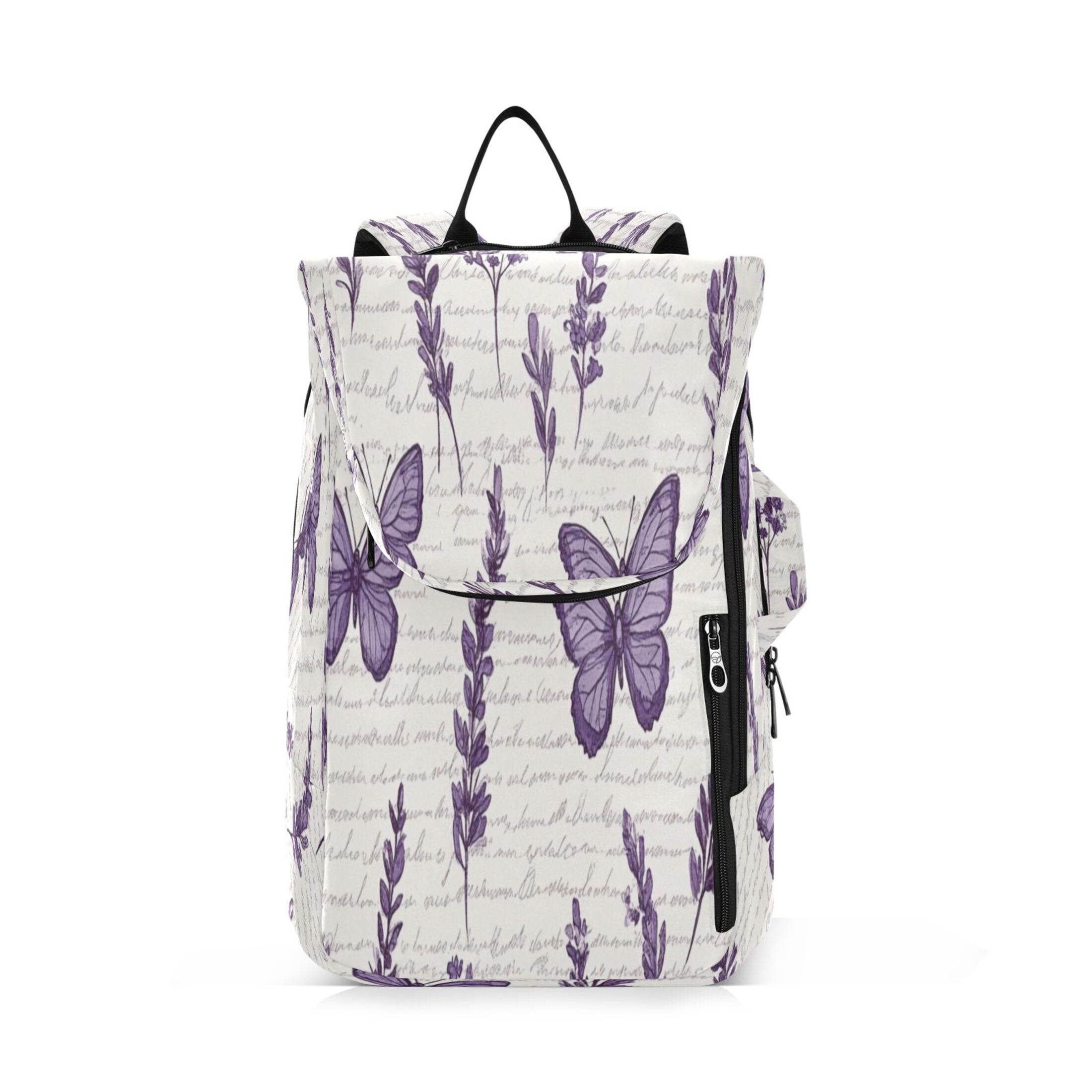 2 Racquet Holder Tennis Backpack Tennis Racket Covers Gym Bags Lavender Flowers and Butterflies