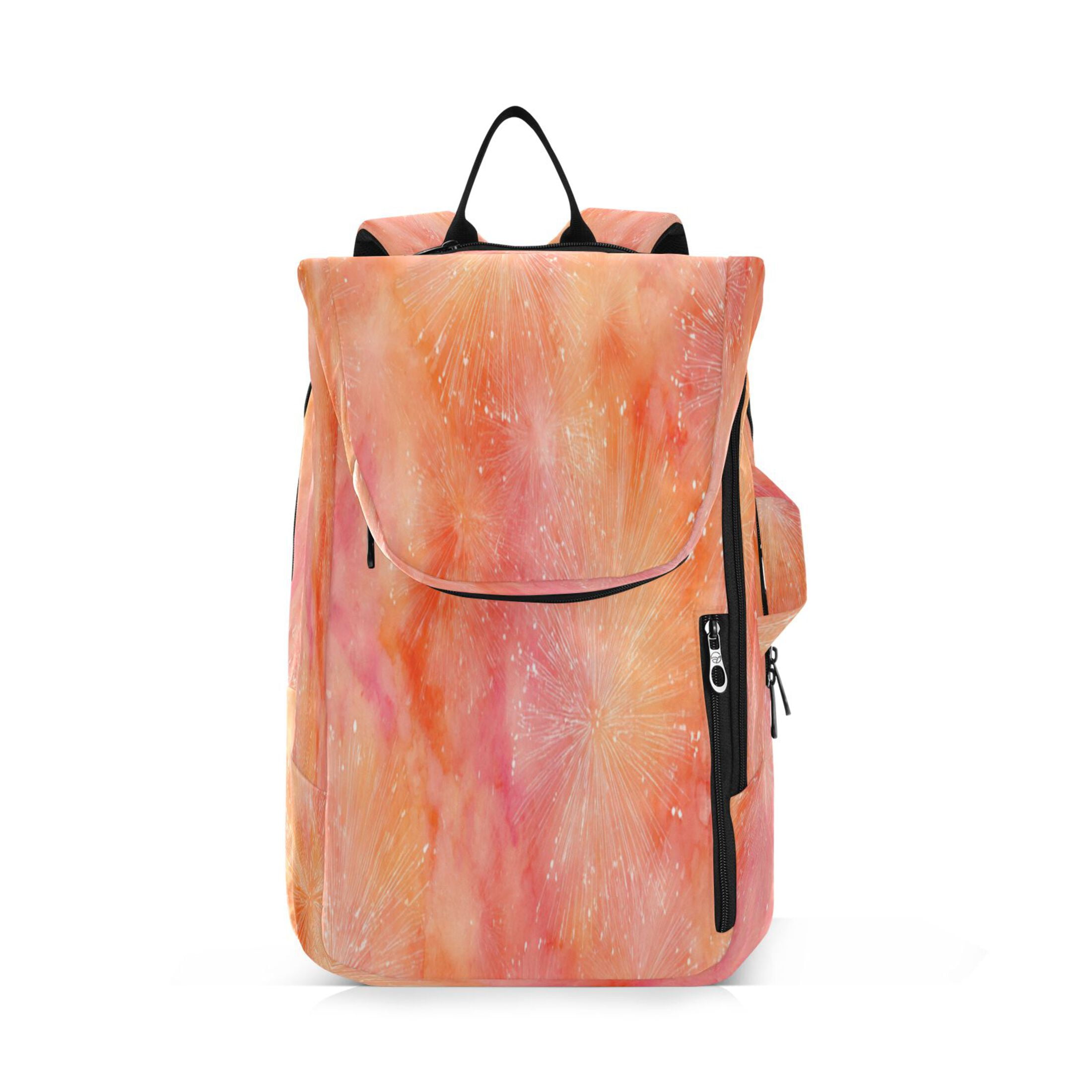 2 Racquet Holder Tennis Backpack Tennis Racket Covers Gym Bags Orange Tie-dye Firework
