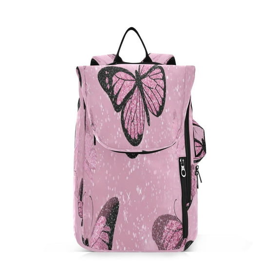 2 Racquet Holder Tennis Backpack Tennis Racket Covers Gym Bags Pink Sequin Butterfly