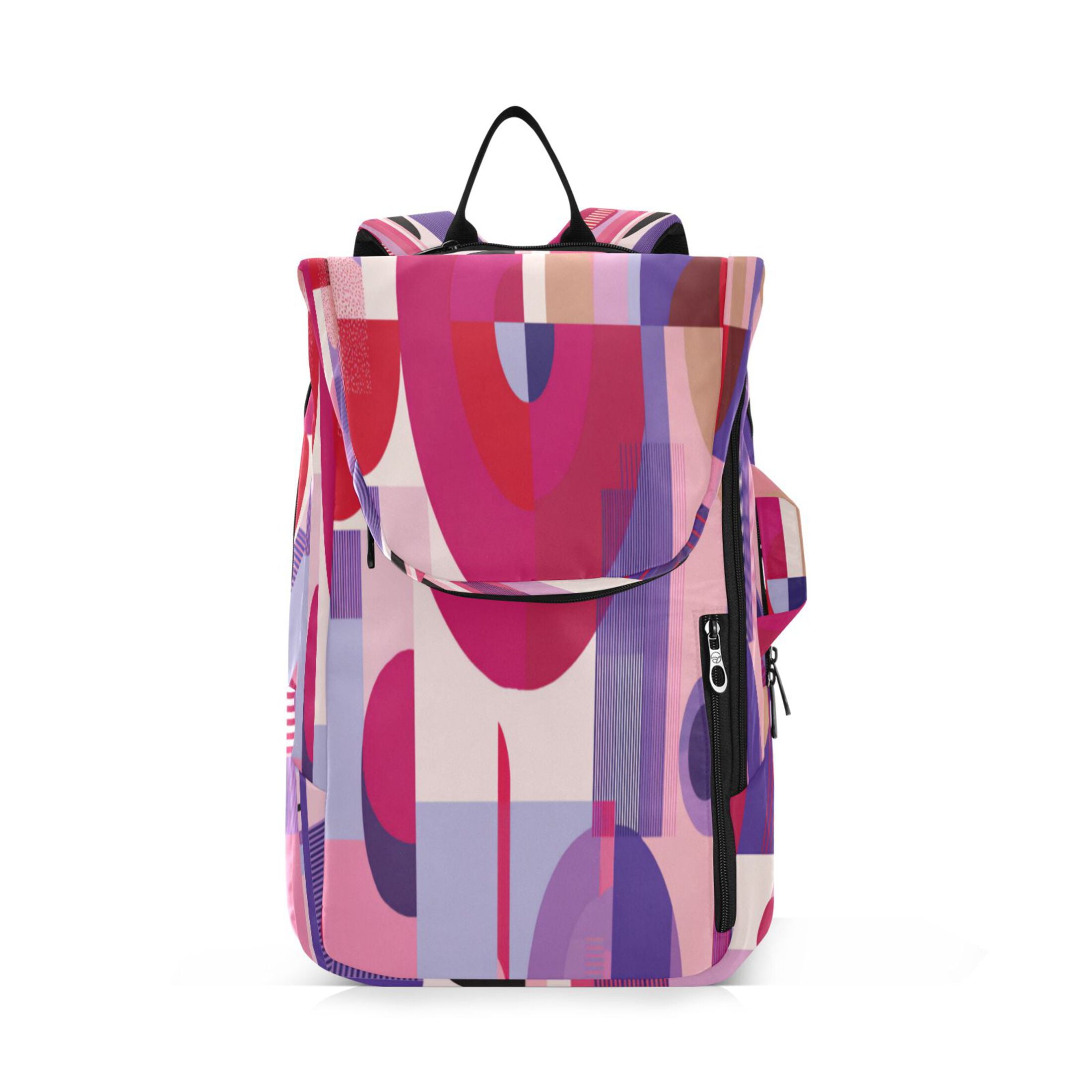 2 Racquet Holder Tennis Backpack Tennis Racket Covers Gym Bags Pink and Purple Record Pattern