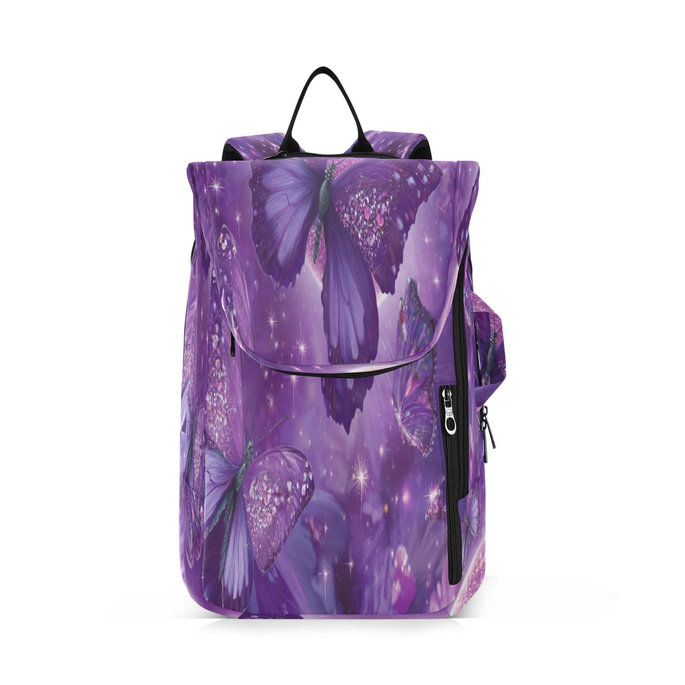 2 Racquet Holder Tennis Backpack Tennis Racket Covers Gym Bags Purple Diamond Butterfly