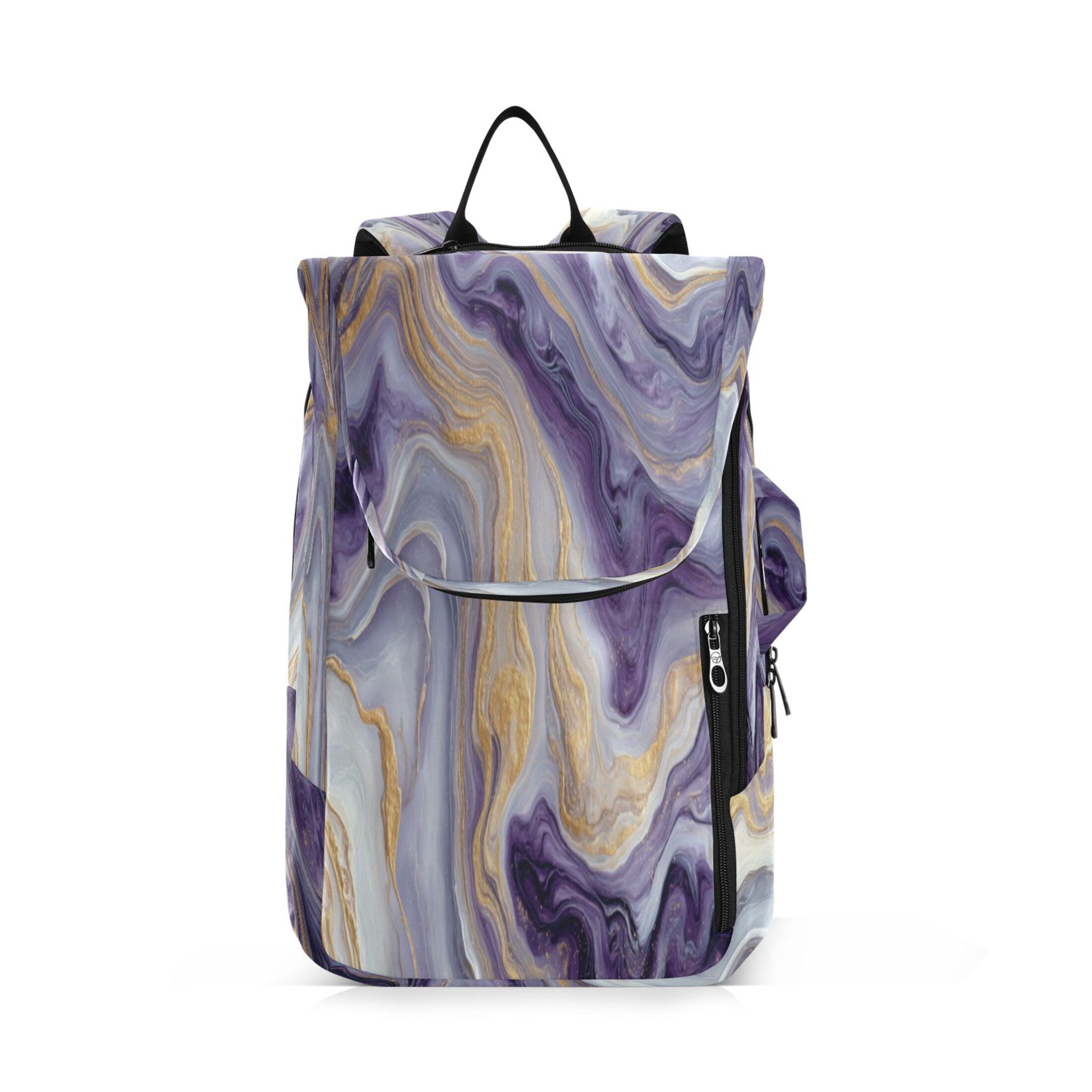 2 Racquet Holder Tennis Backpack Tennis Racket Covers Gym Bags Purple Marble Pattern