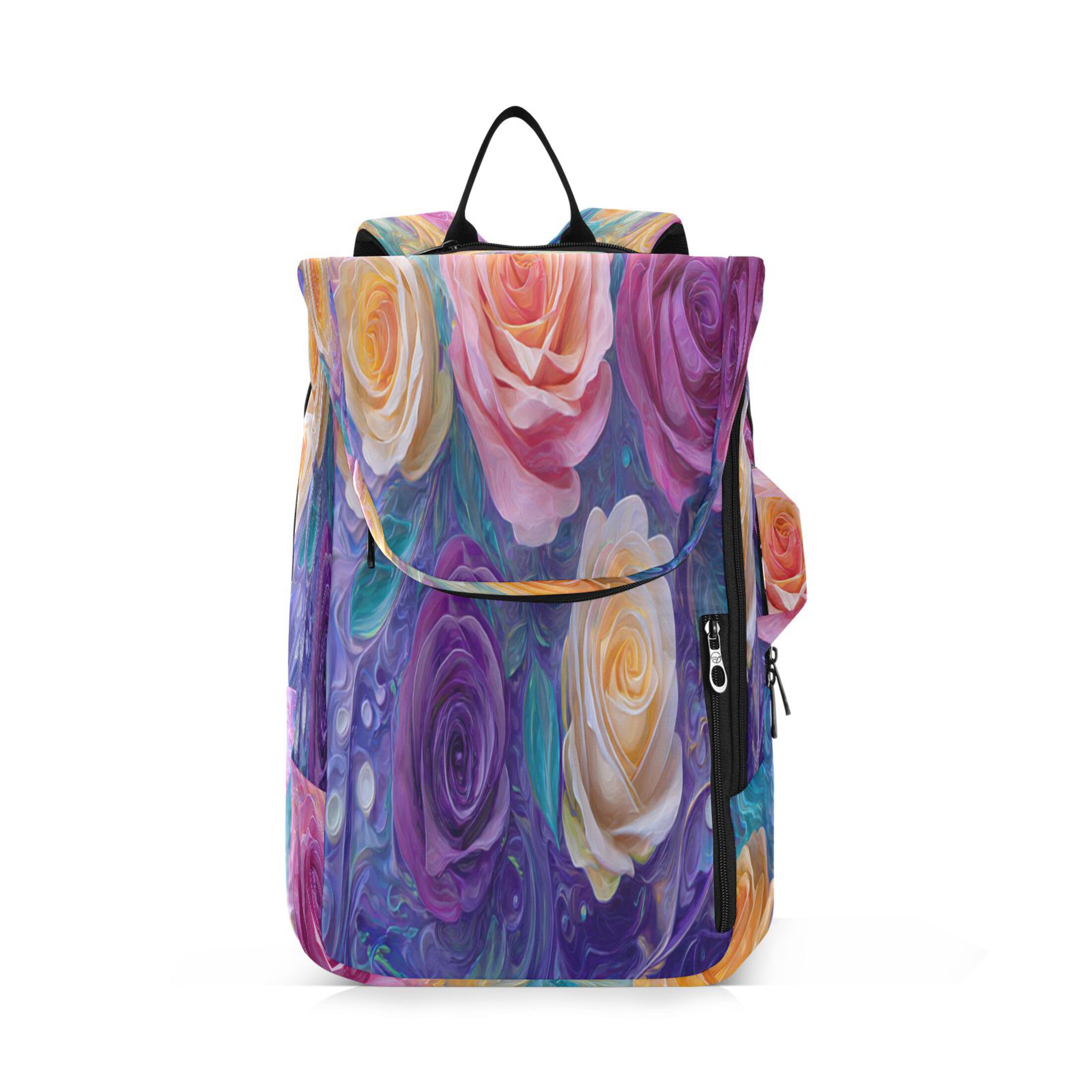 2 Racquet Holder Tennis Backpack Tennis Racket Covers Gym Bags Rainbow Hues Roses