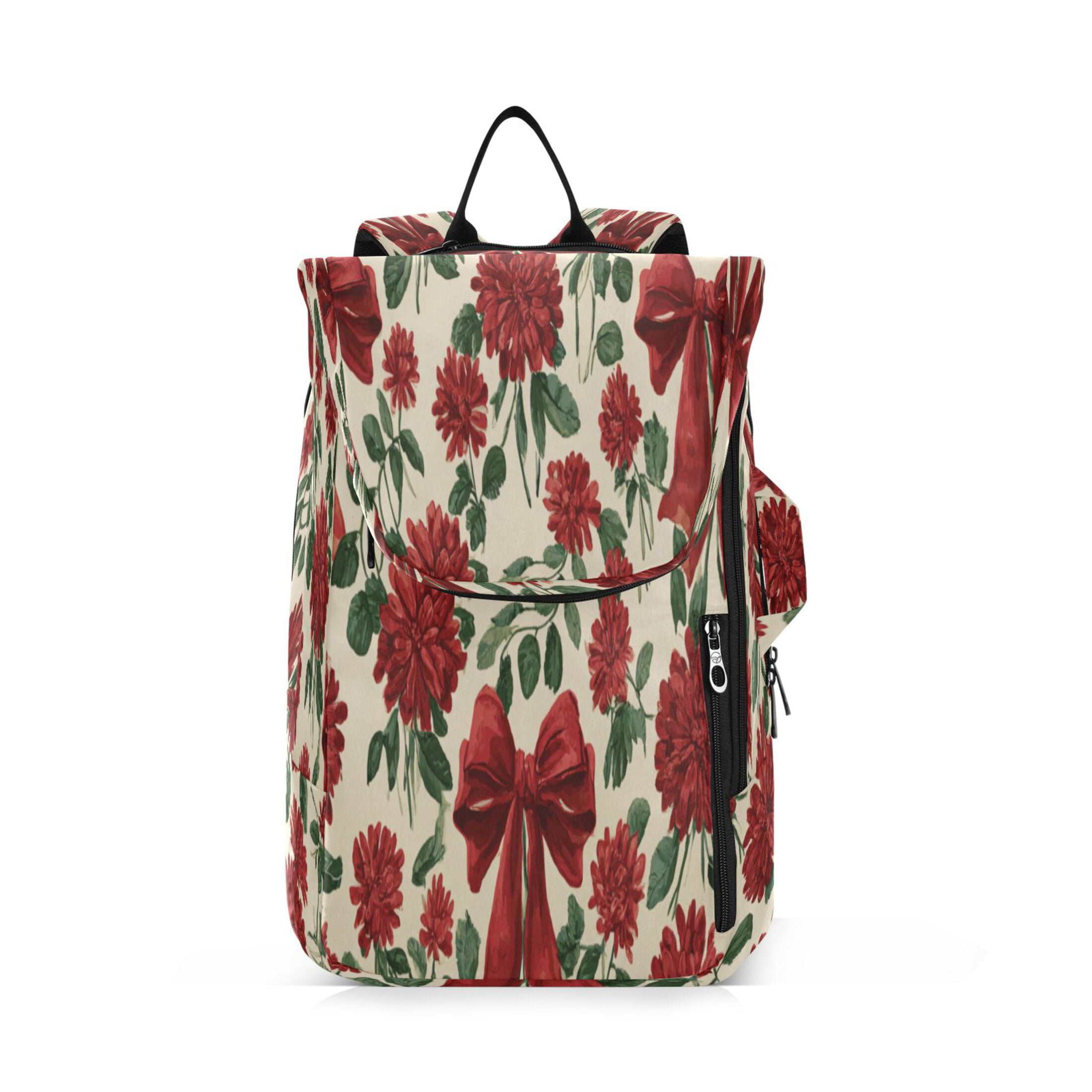2 Racquet Holder Tennis Backpack Tennis Racket Covers Gym Bags Red Christmas Bows and Floral