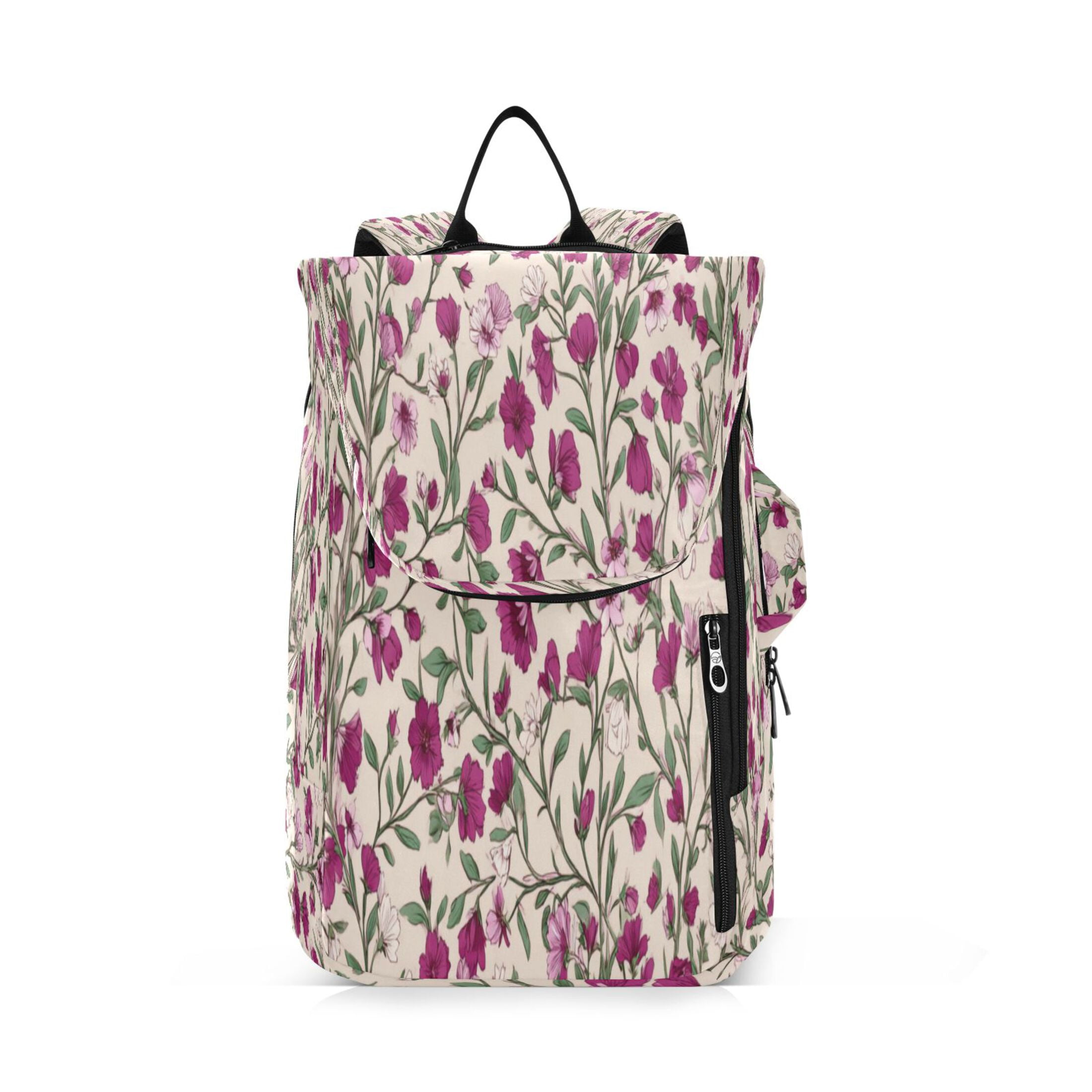 2 Racquet Holder Tennis Backpack Tennis Racket Covers Gym Bags Red-pink Magenta Flowers