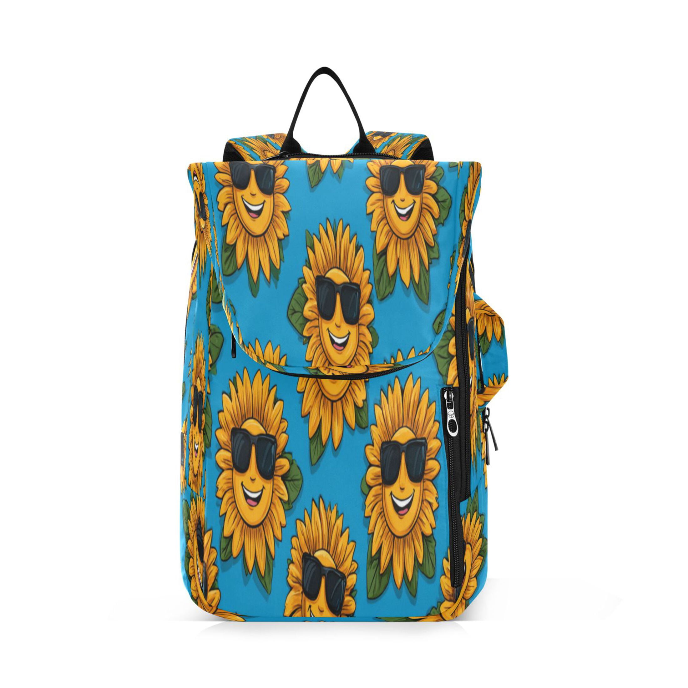 2 Racquet Holder Tennis Backpack Tennis Racket Covers Gym Bags Smiley Sunglasses Sunflowers