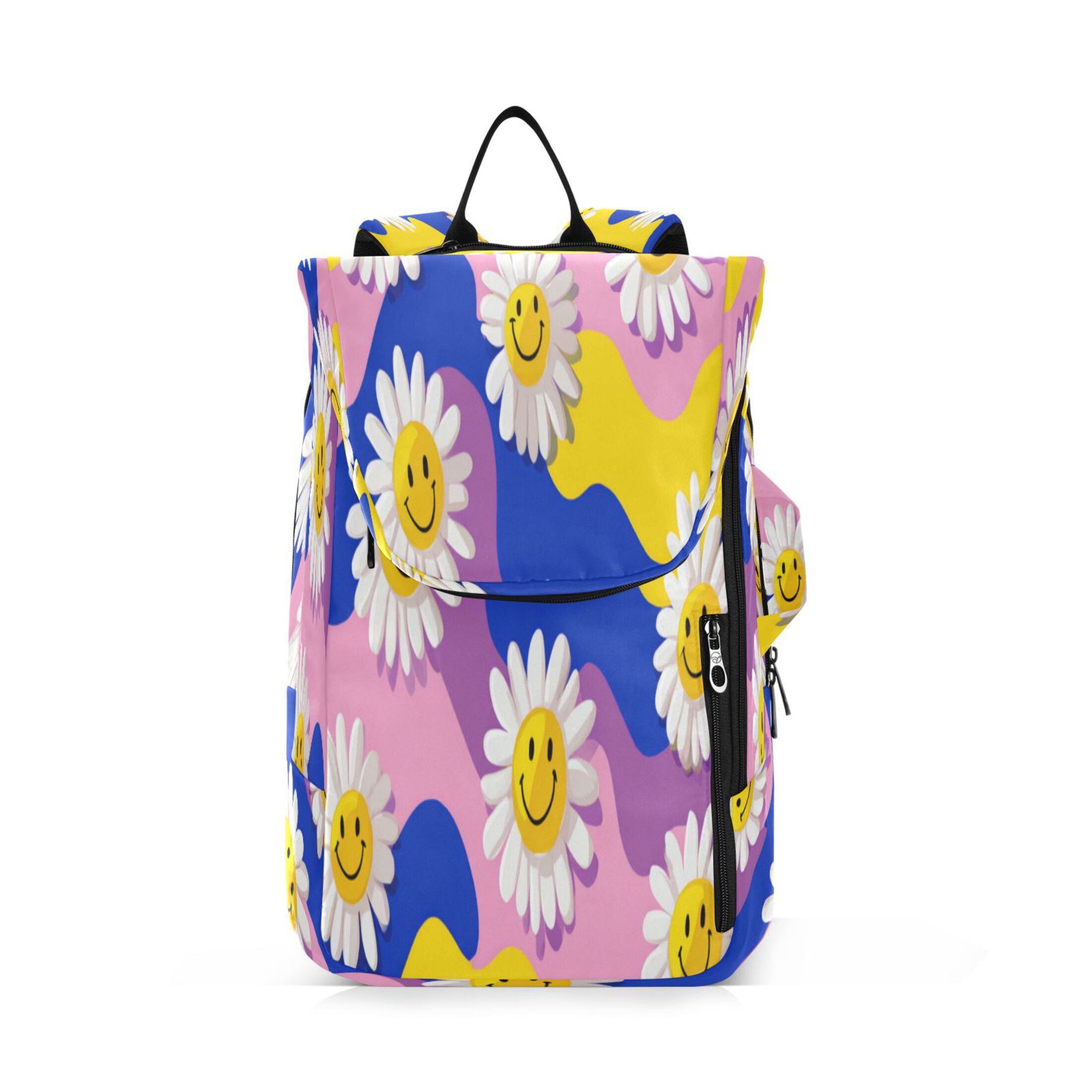 2 Racquet Holder Tennis Backpack Tennis Racket Covers Gym Bags Smiling Daisies on Assorted Backgrounds