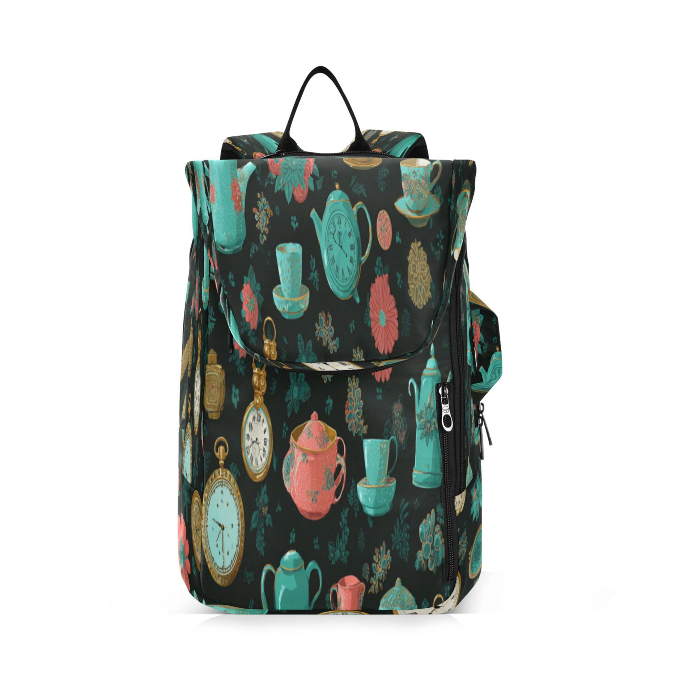 2 Racquet Holder Tennis Backpack Tennis Racket Covers Gym Bags Teal and Coral Vintage