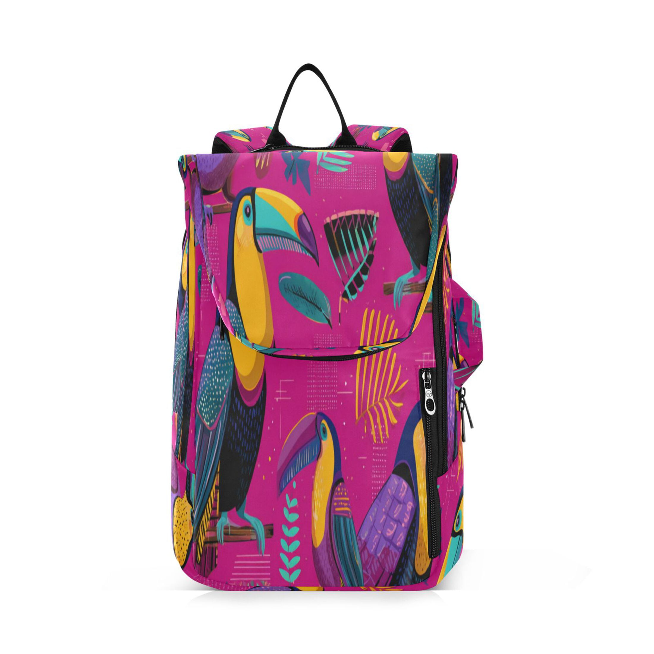 2 Racquet Holder Tennis Backpack Tennis Racket Covers Gym Bags Toucan in The Pink Jungle