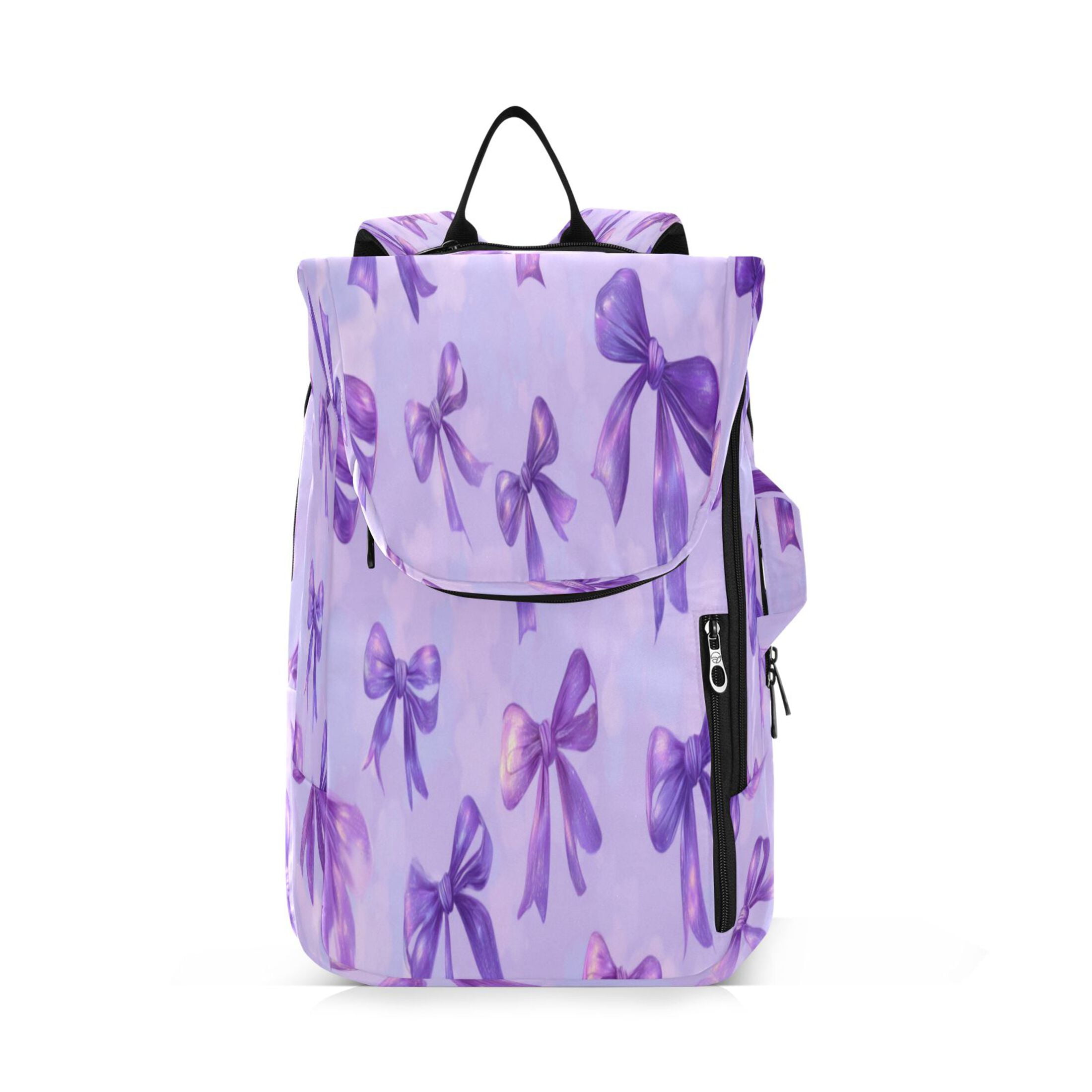 2 Racquet Holder Tennis Backpack Tennis Racket Covers Gym Bags Vibrant Purple Bows Pattern