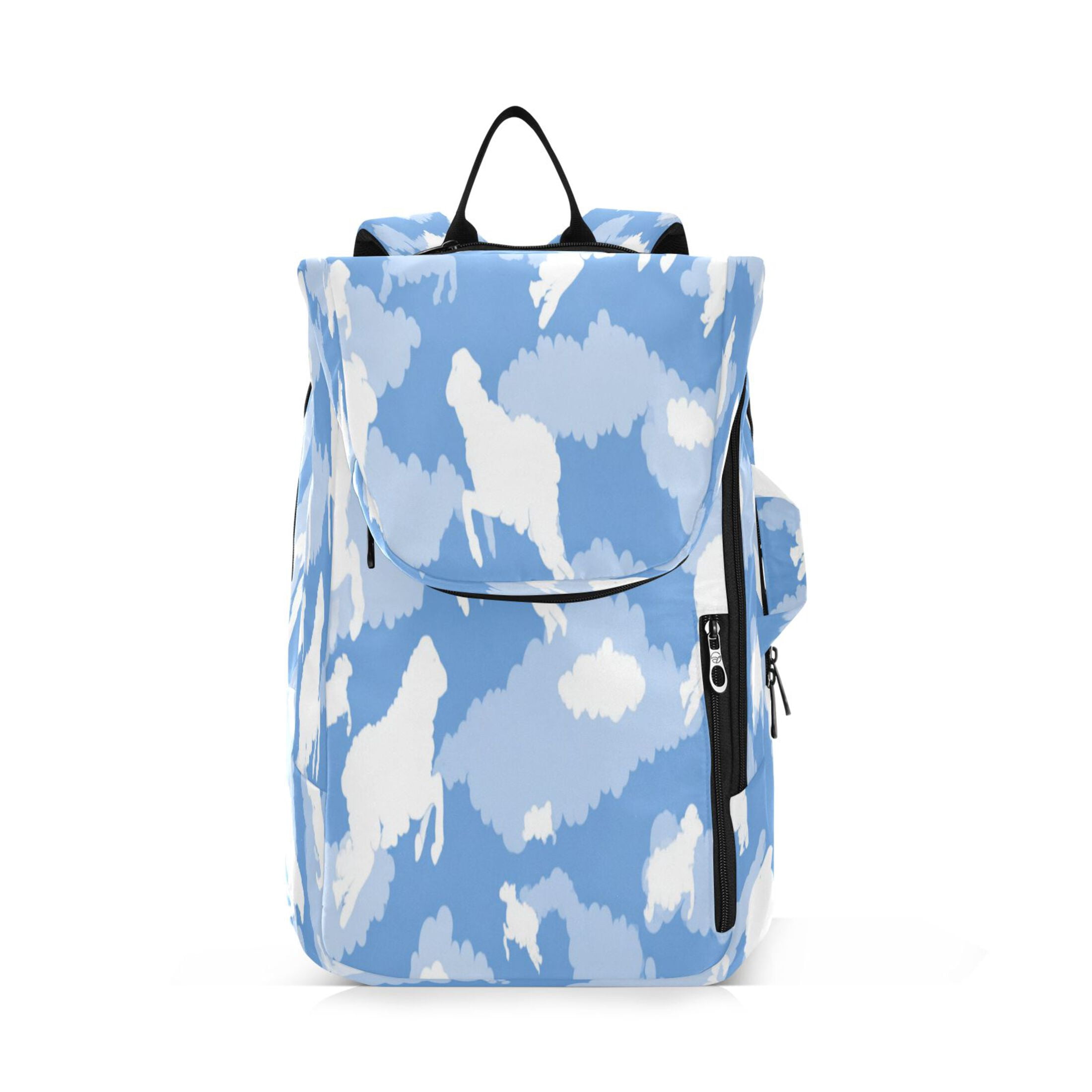 2 Racquet Holder Tennis Backpack Tennis Racket Covers Gym Bags White Silhouettes Of Sheep