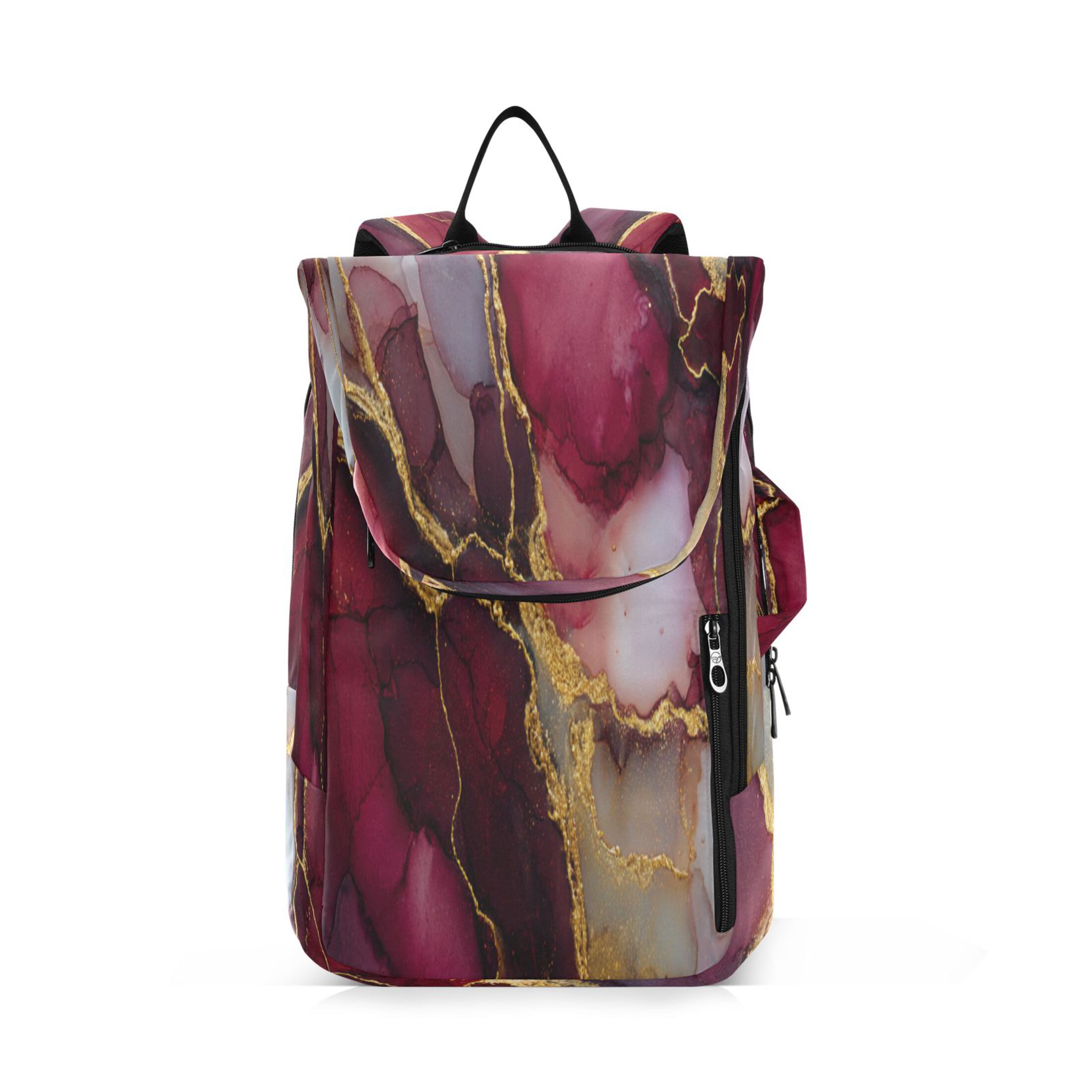 2 Racquet Holder Tennis Backpack Tennis Racket Covers Gym Bags Wine-red Marble