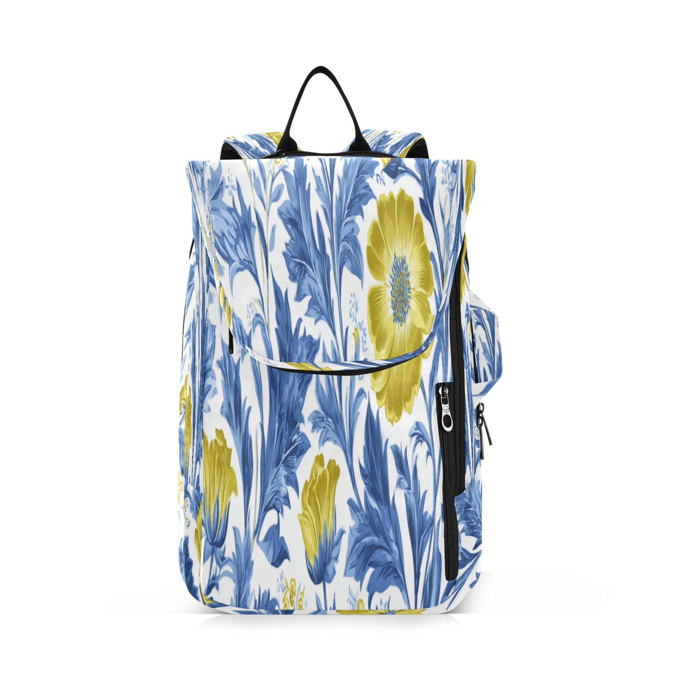 2 Racquet Holder Tennis Backpack Tennis Racket Covers Gym Bags Yellow Floral Style