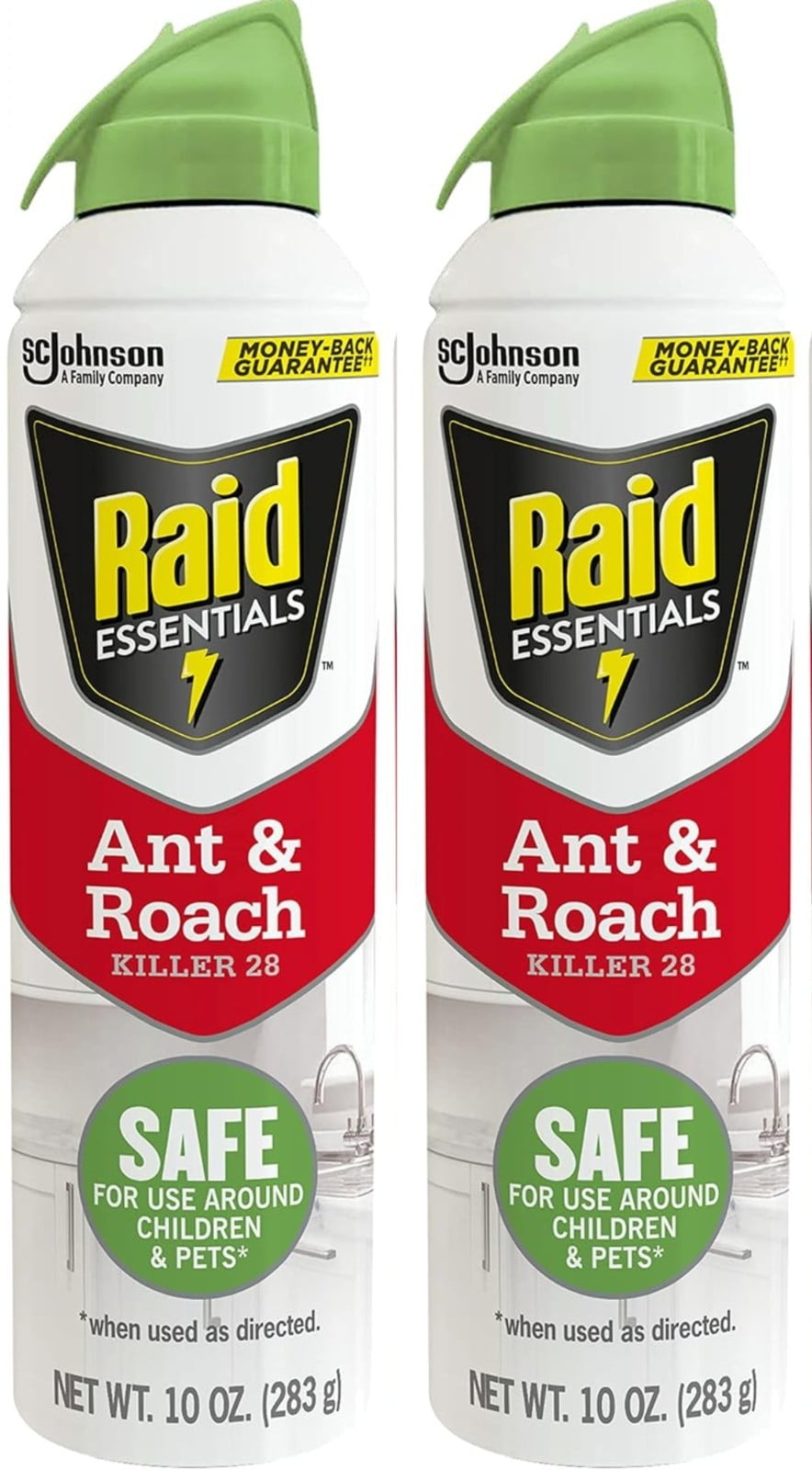 2 Raid Essentials Ant Roach Killer Aerosol Spray Child Pet Safe Kill Insect 10oz