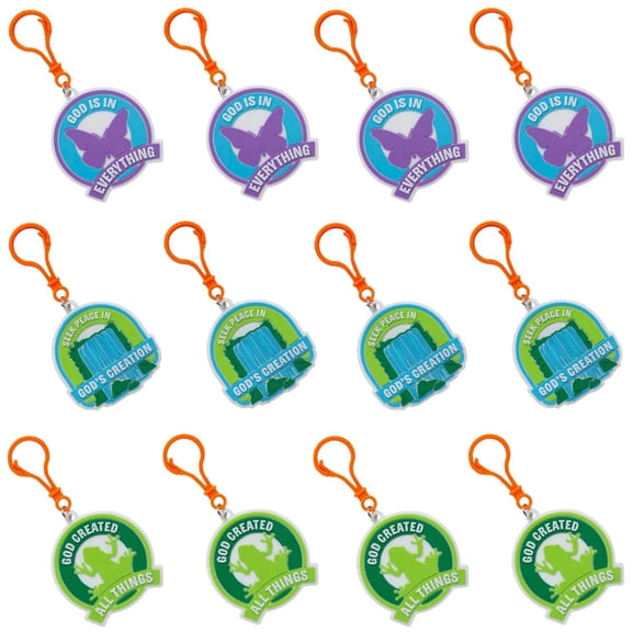 2" Rainforest VBS Plastic Backpack Clips with Rubber Charms - 12 Pc.