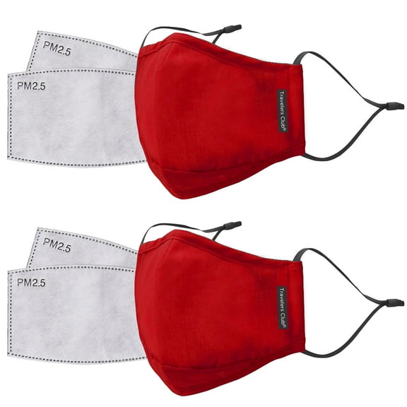 2 Re-Usable/Washable Fashion Masks with 4 Replacement Filters