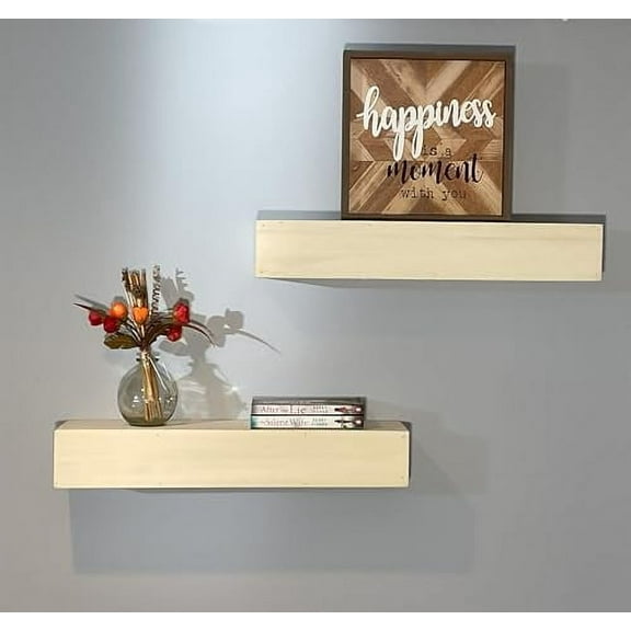 2 - Reclaimed Urban Wood Floating Shelf Shelves Unfinished 4" Tall U Choose Length 24, 30, 36 (36, Unfinished)